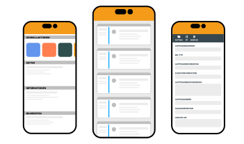 Ein Mockup der mobilen Außendienst App