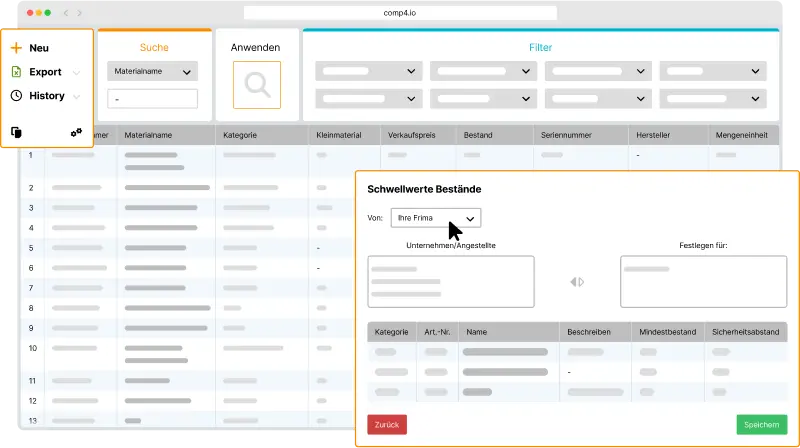 Field Service Management Software - Materialverwaltung