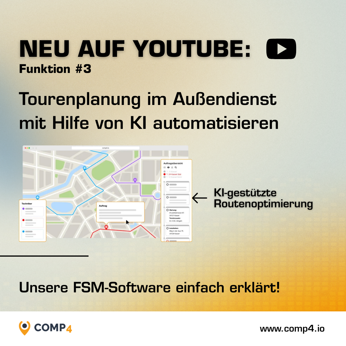 Ein neues YouTube-Video über die Routenoptimierung von COMP4
