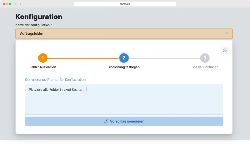 Custom Fields in der FSM-Software COMP4