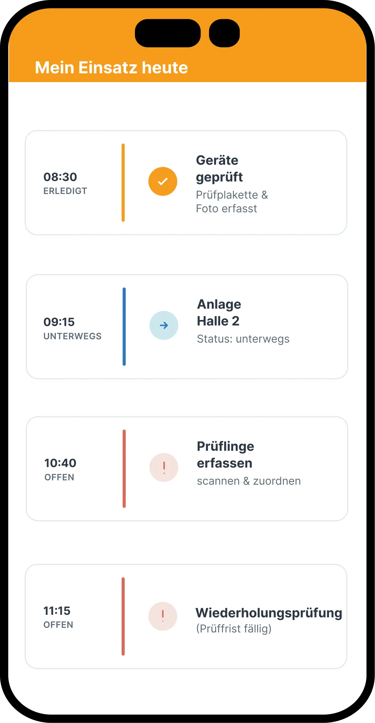 Mobiel außendienst app für prüfer