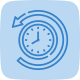 Dies ist ein Icon, welches eine Uhr zeigt. Um ihr drum, ist ein Pfeil.