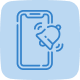 Dieses Icon zeigt ein Smartphone mit einer Glocke davor.