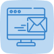 Dieses Icon zeigt einen Computer mit einem Briefumschlag davor. Es soll die Systemnachrichten symbolisieren.